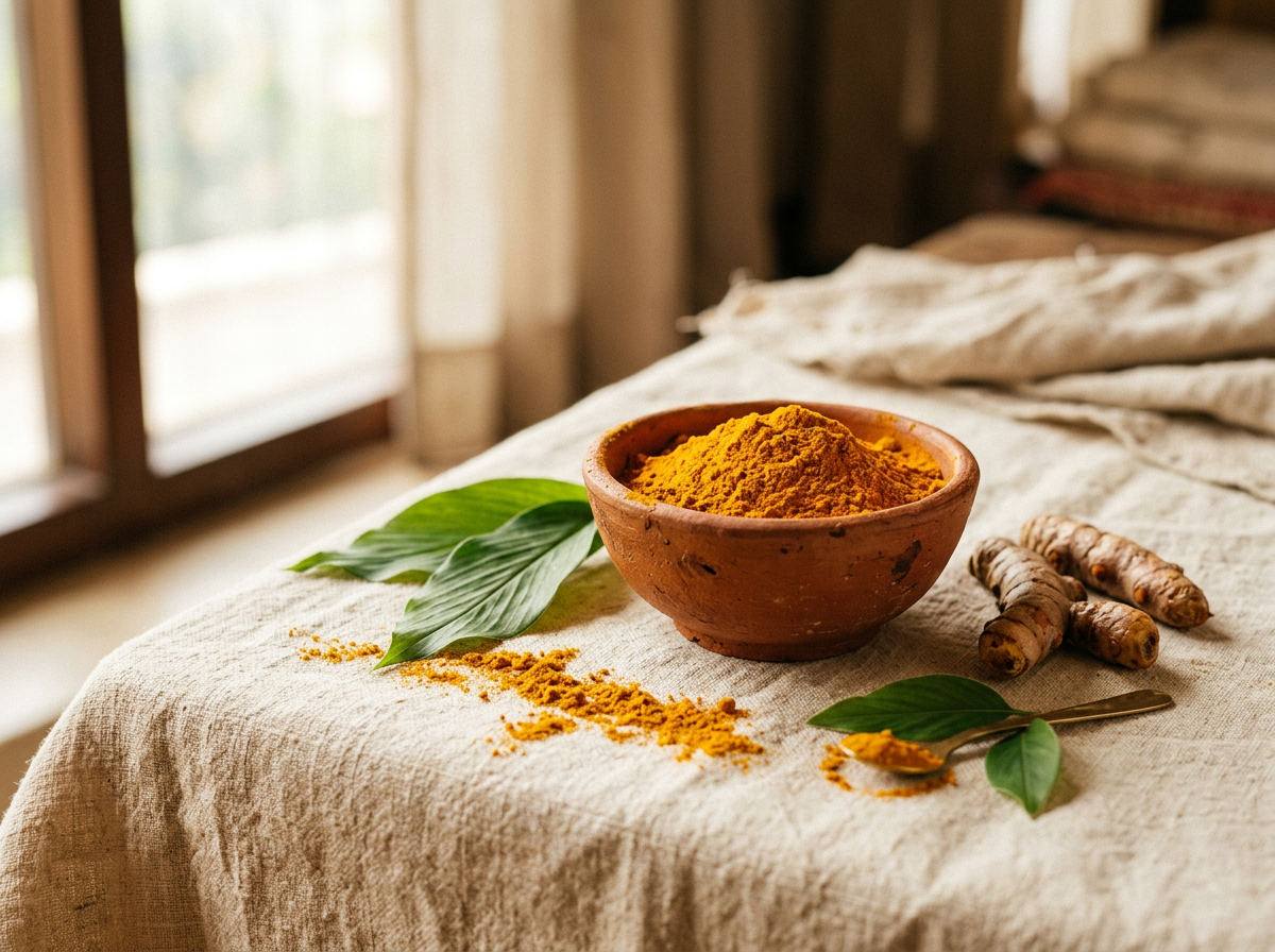 Turmeric Powder in a handcrafted bowl